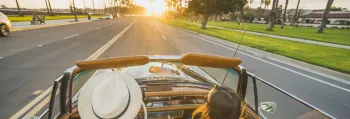 Driving on Cabrillo Blvd in Santa Barbara