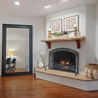 04 foothill oasis fireplace twilight