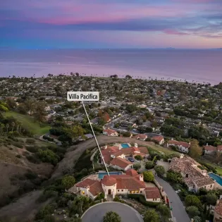8 villa pacifica aerial twilight